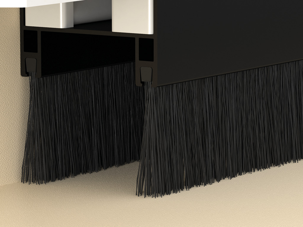 Eshik to‘sig‘ining pastki qismini qoplaydigan cho‘tkali muhrlovchi.